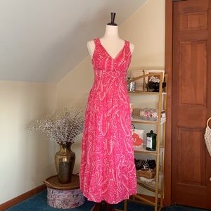 Talbots pink paisley cotton maxi sundress